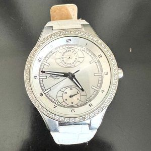 Kenneth Cole | Watch with White Crocodile Leather Band and Crystal Border
